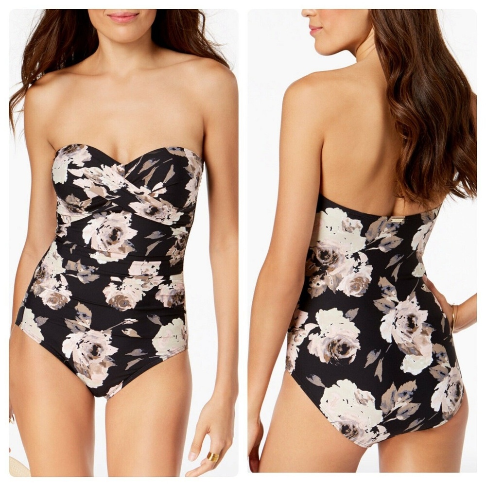 Calvin Klein Watercolor Floral Twist Bandeau 1PC